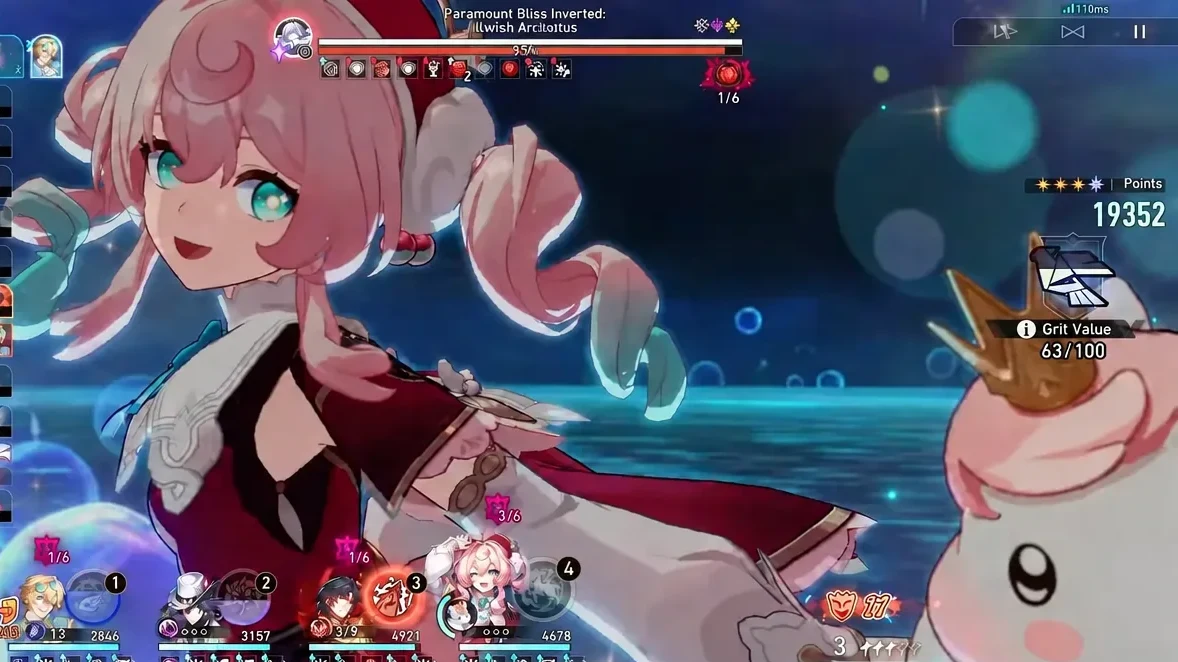 Paramount Bliss Inverted boss health bar on screen during an attack in Node 2
