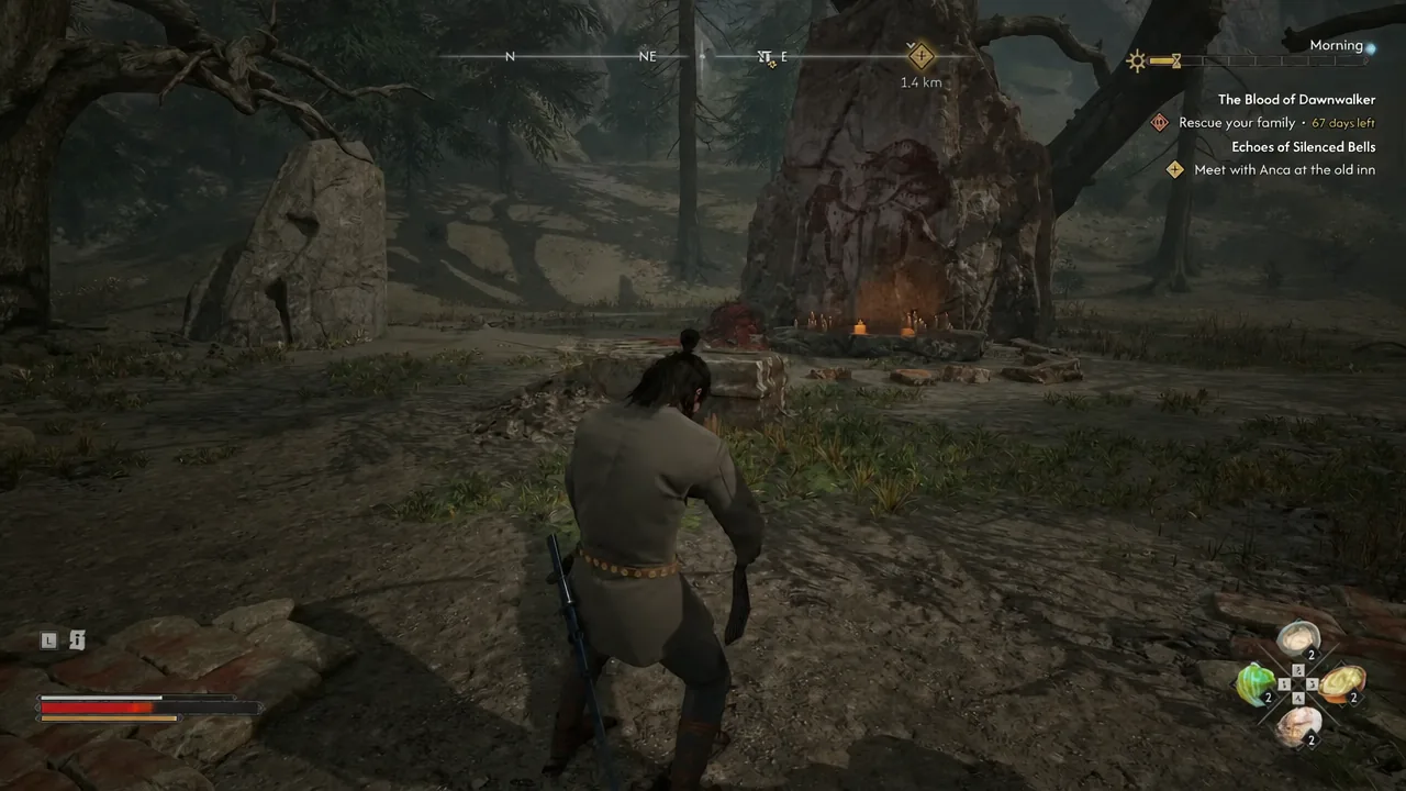 Cleared ruins with the quest tracker switched to Meet with Anca at the old inn