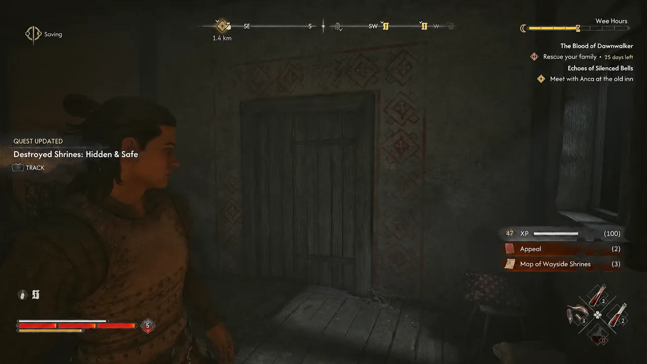 Quest Updated notice for Destroyed Shrines: Hidden and Safe with a TRACK button