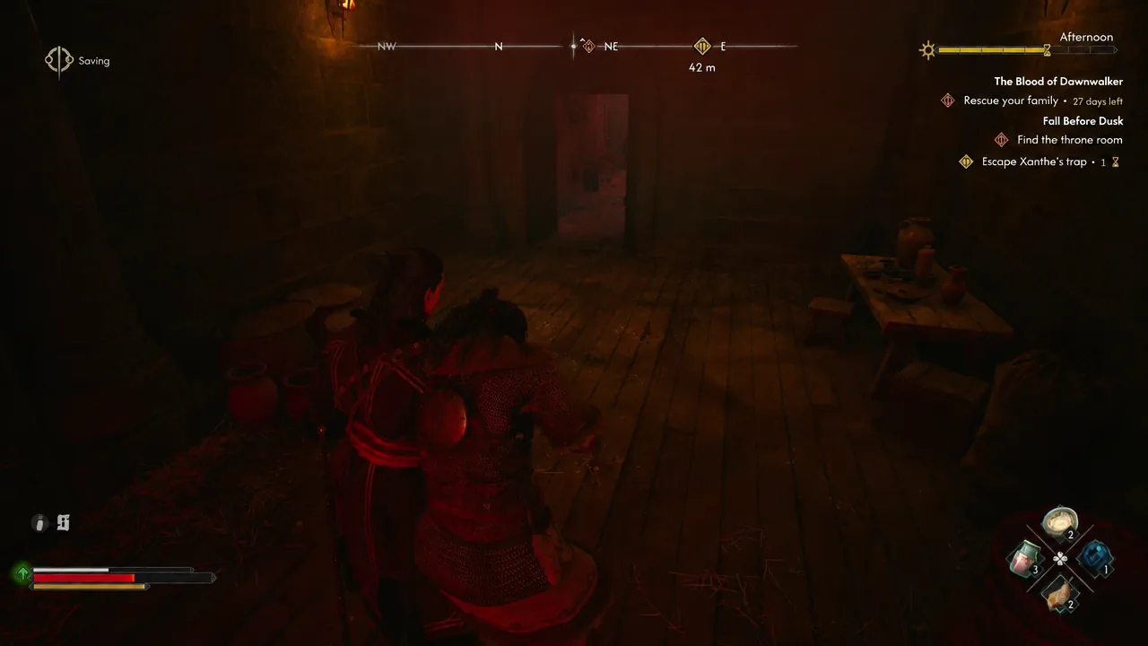 Red mist fills the looping castle hallway after another reset