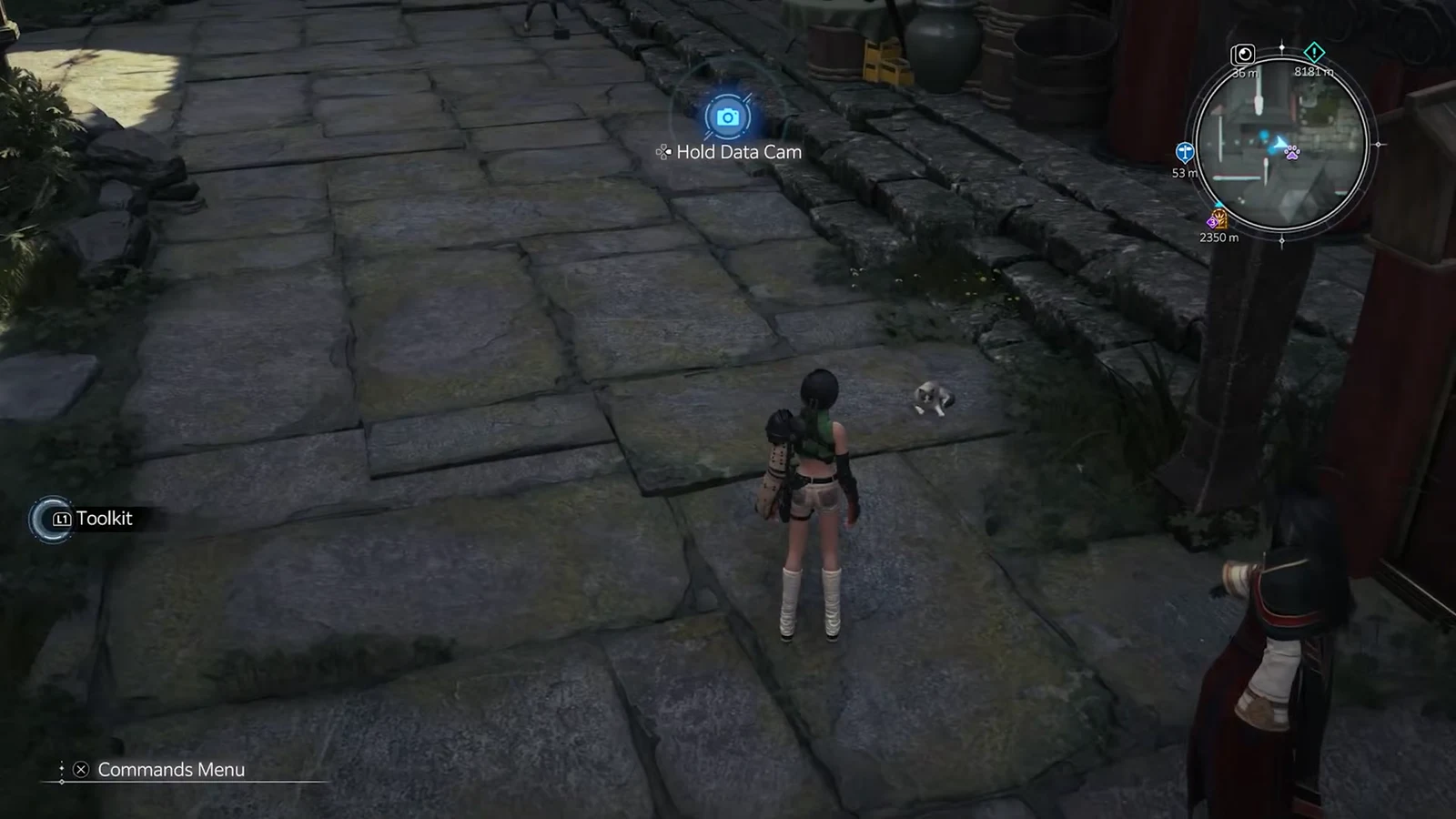 Hold Data Cam prompt on screen while the player faces a small creature