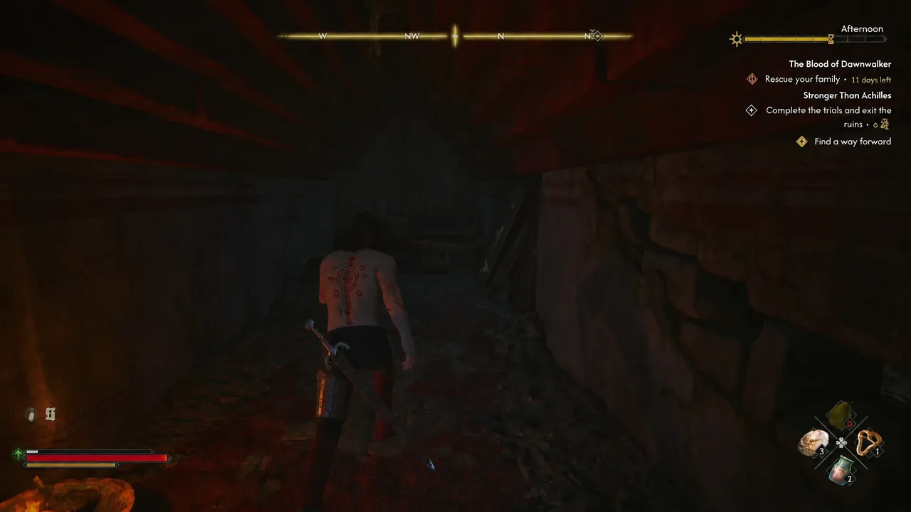 Coen and Anca reunited in the ruins after the blocked door is opened from the far side