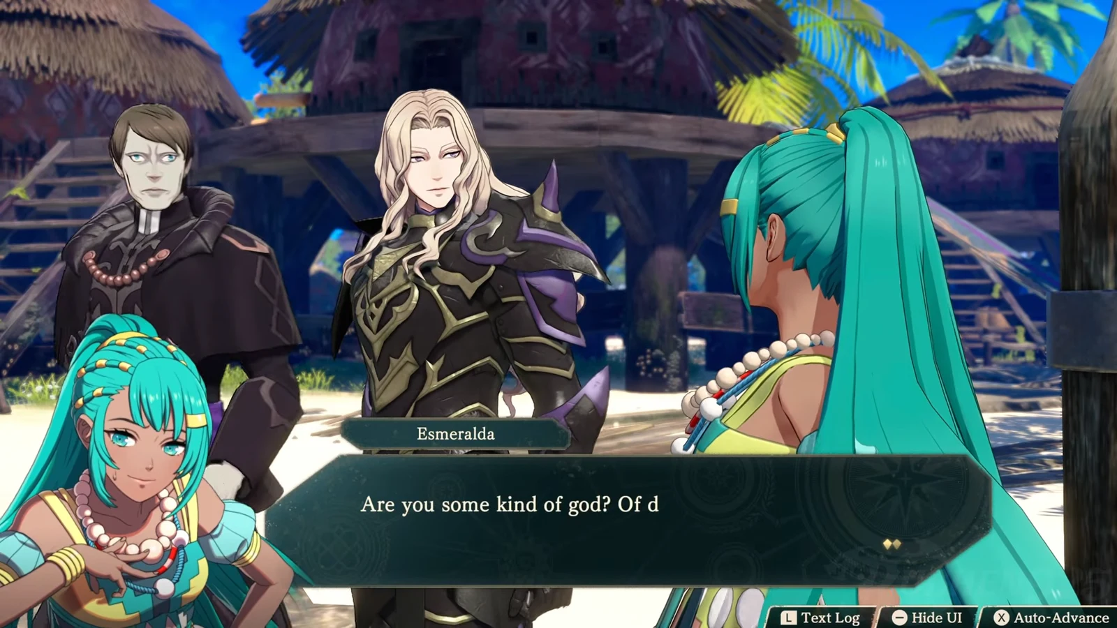 Esmeralda asks Dietrich whether he is some kind of god as the choice prompt appears