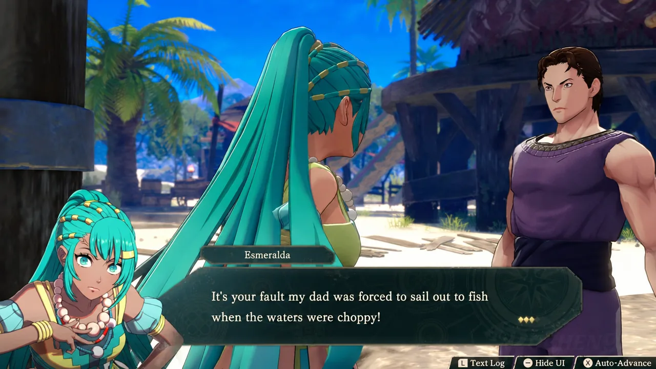 Esmeralda argues back at Randa in the Fina village dialogue scene