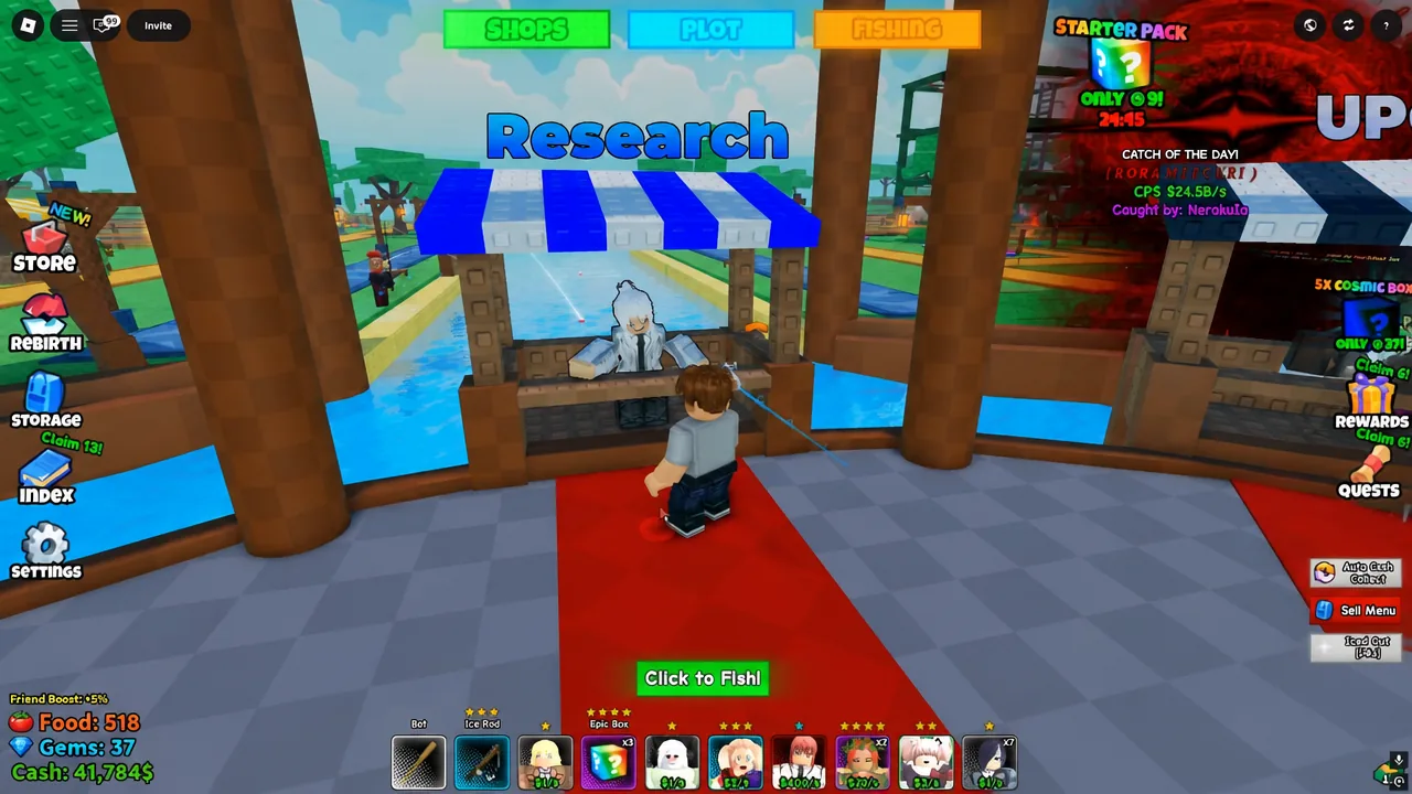 Honeycomb research grid used to unlock passive cash and luck boosts