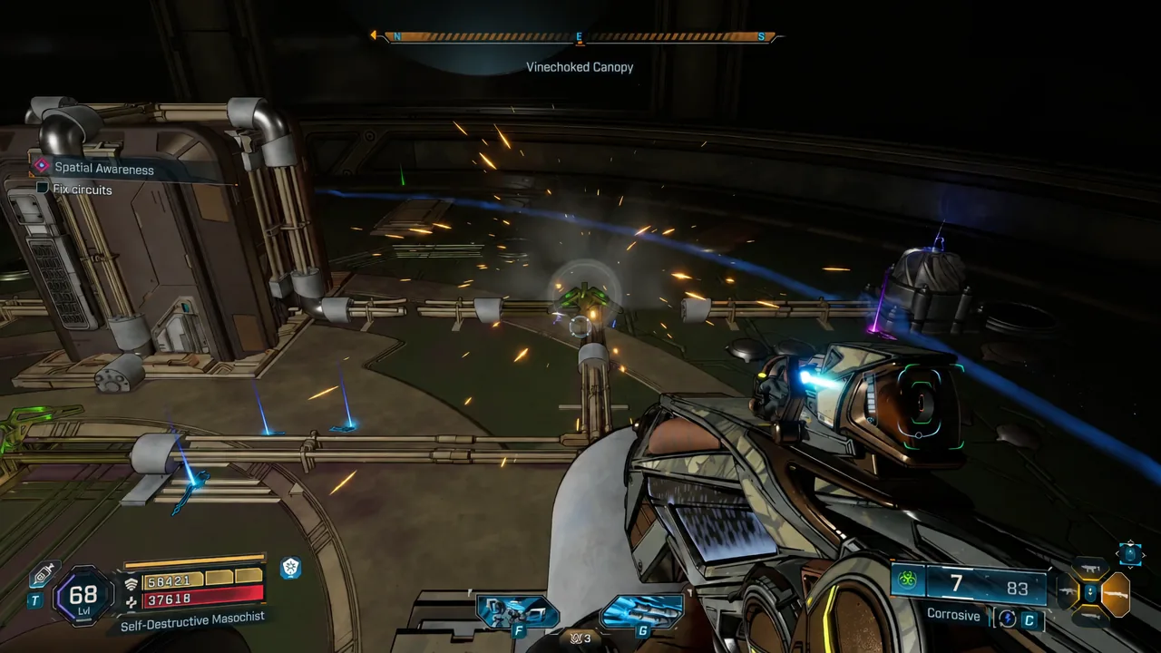 The Fix circuits objective tracked on the HUD inside the Vinechoked Canopy circuit chamber