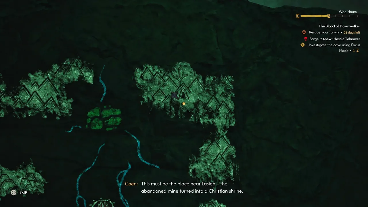 Interior of the kobold burrow near Shrike's Crag during the Hostile Takeover quest