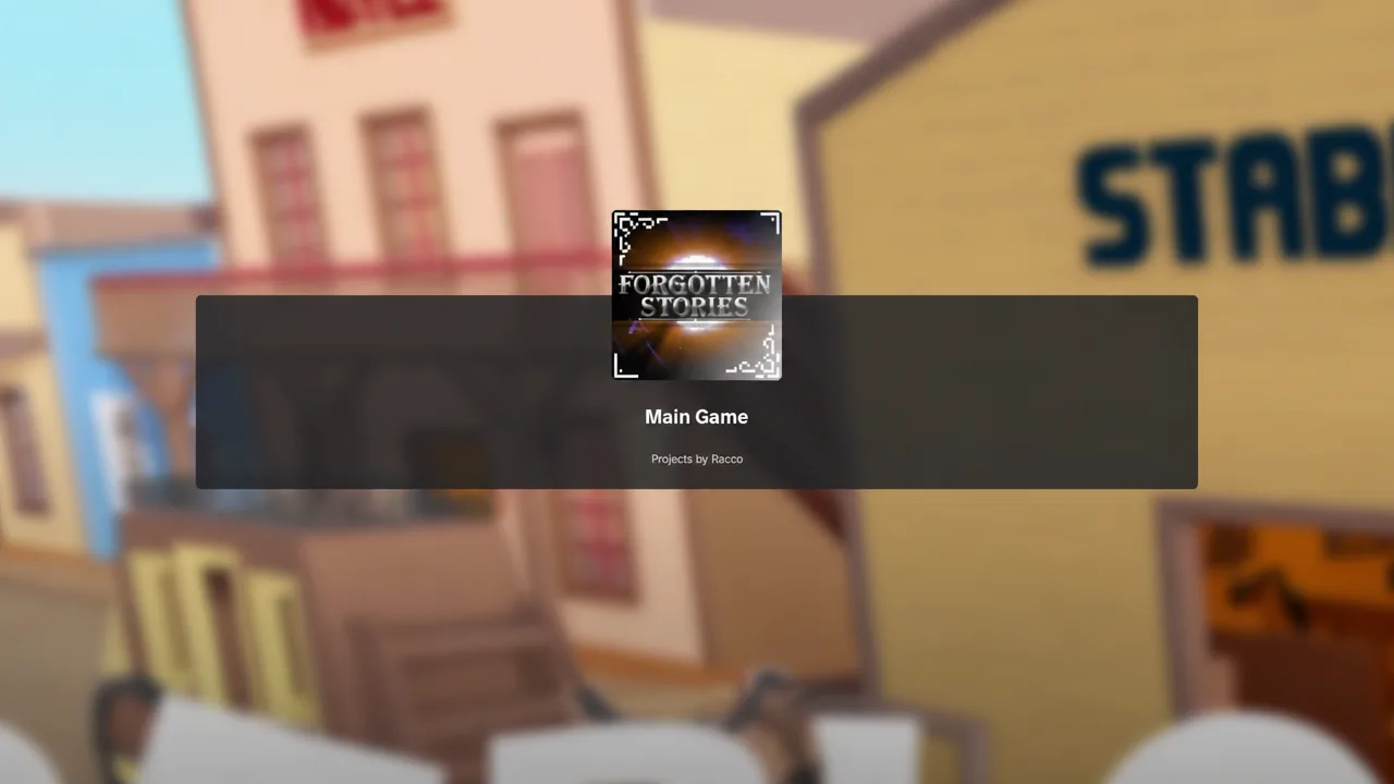 Main game selection screen with the Forgotten Stories project highlighted