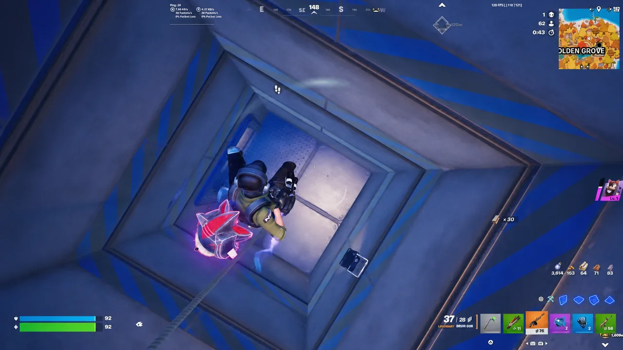 Dropping into an underground bunker to loot and search for more Cheat Codes.