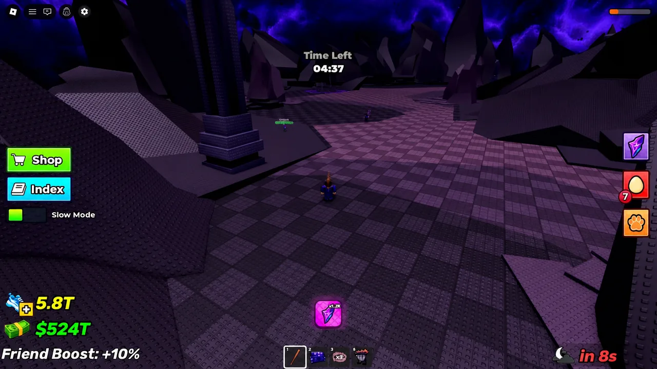 Player avatar moving through the timed Rift arena during the Abyss Overlord fight