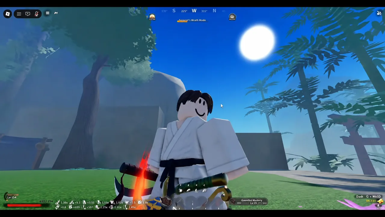 Gauntlet Mastery shown on the character panel while exploring in Wrath Mode