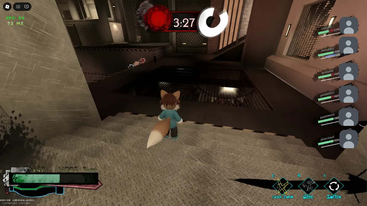Player lining up an attack with the Laser Canon ability selected in the ability bar