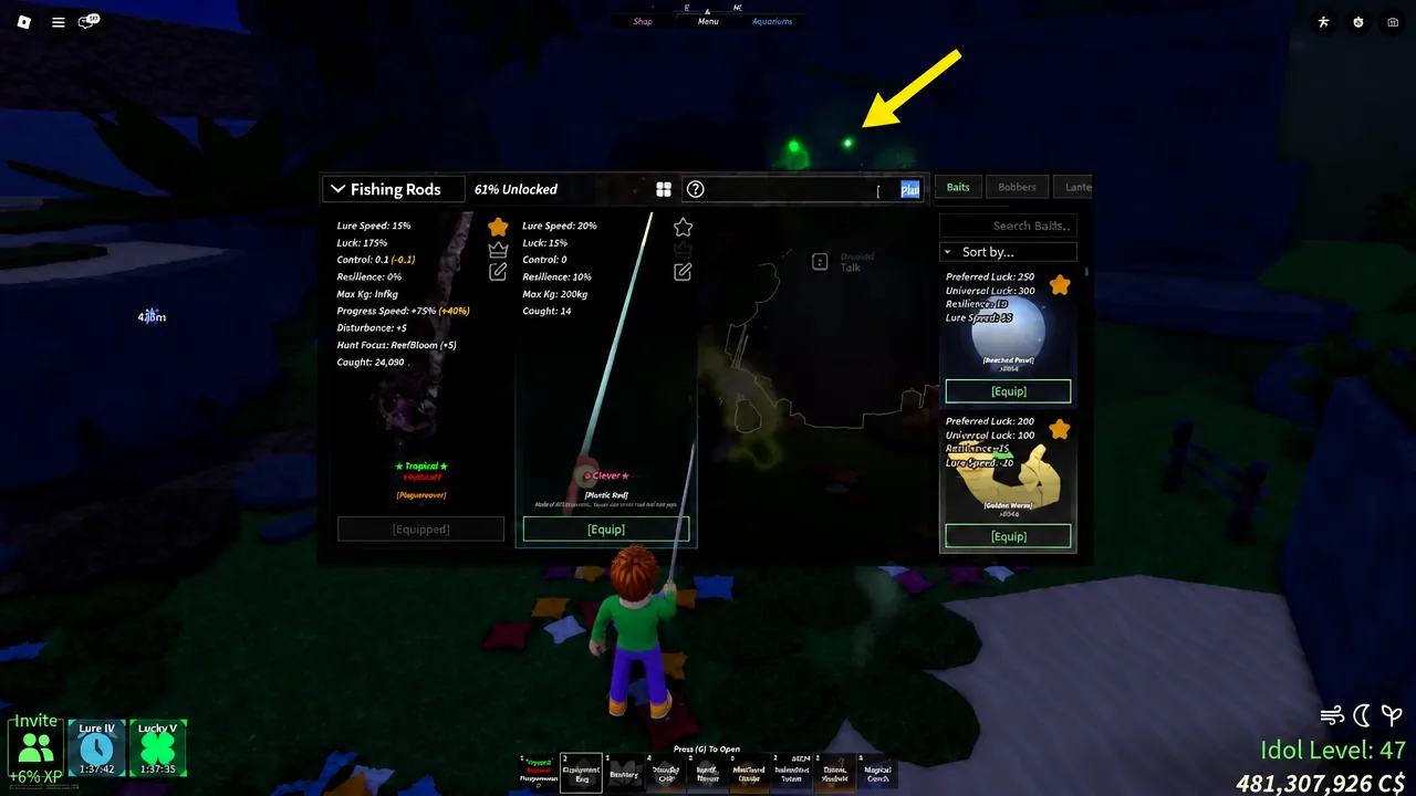 The Amanojaku Idol menu on Skycrest Island listing the five trials and the Pester Charm reward