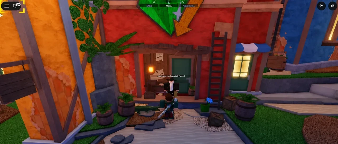 Fishing gameplay in Fisch during the Fudo Idol trial run at Skycrest