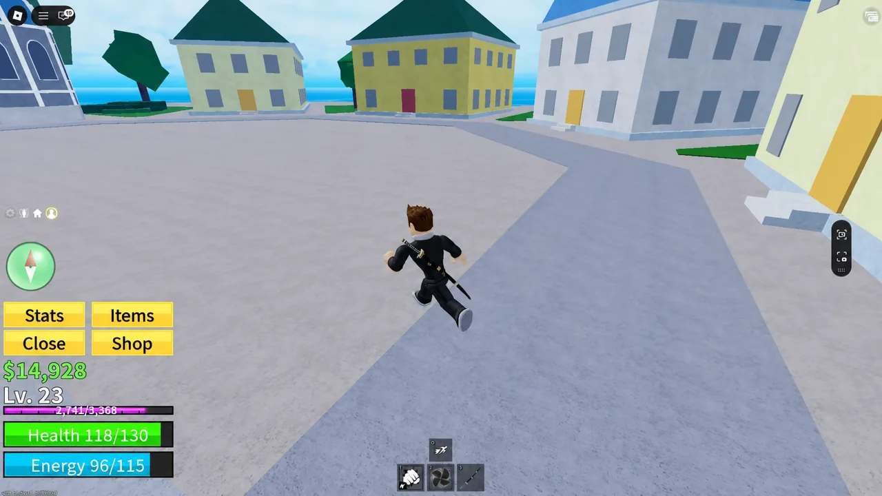 Magnet fruit user with enlarged metallic arms pulling scrap in during combat