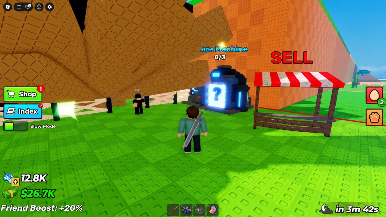 Fuse Machine interface in Steal An Egg asking for three matching pets before fusing
