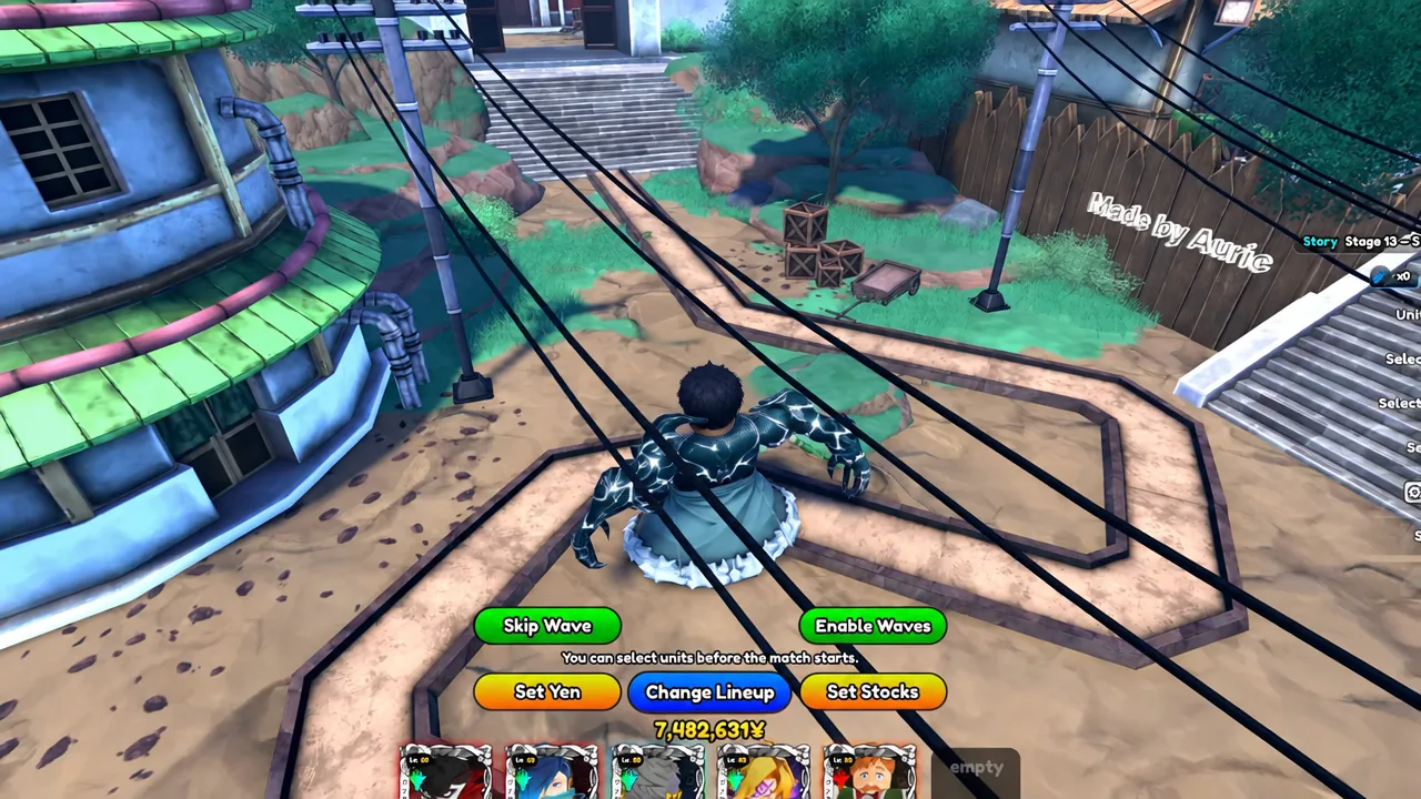 Stage screen with the blue Change Lineup button highlighted before the match starts