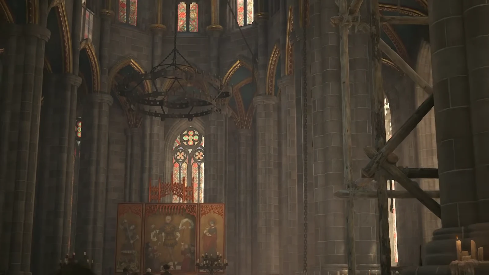 Cutscene inside the cathedral showing Florin conducting a baptism ceremony