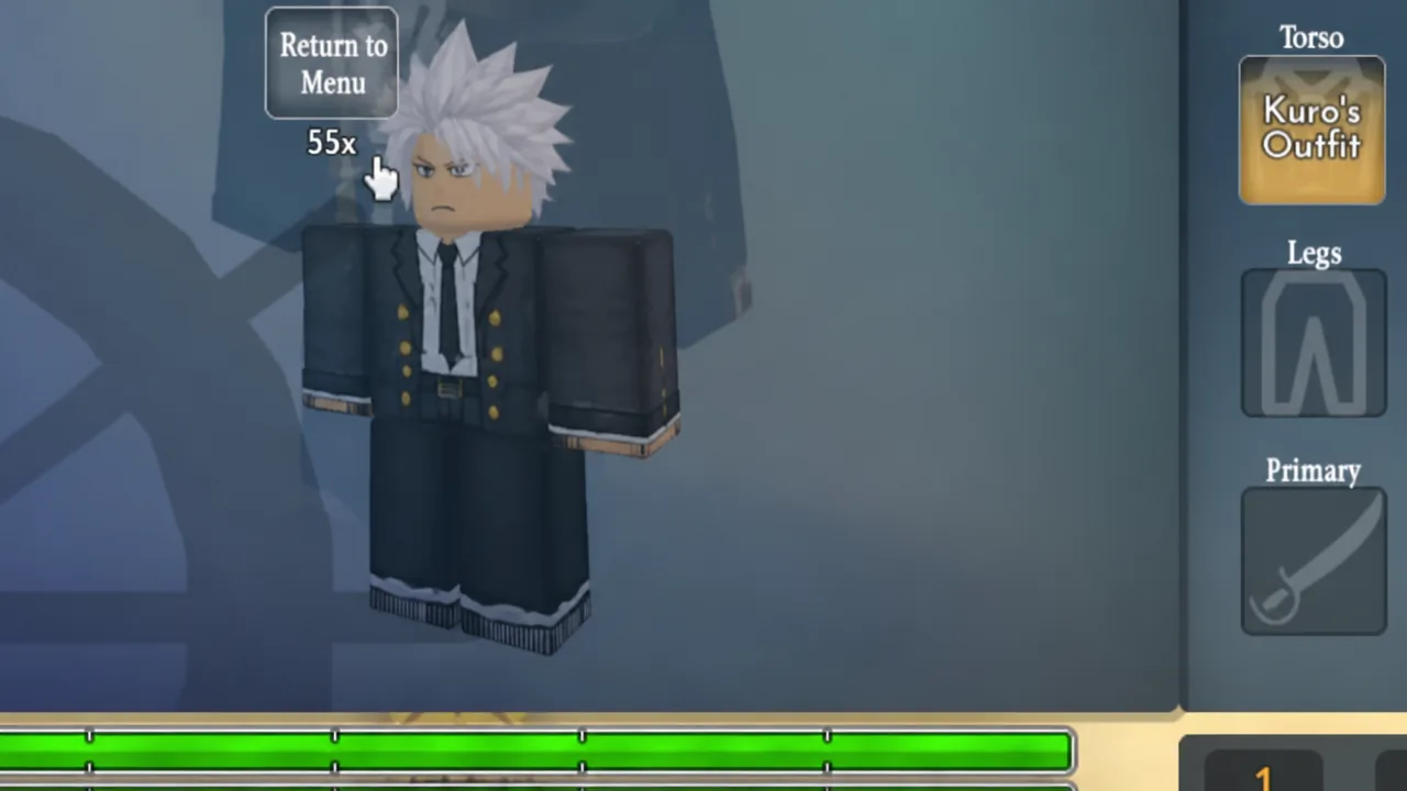 Character customization Torso tab with Kuro's Outfit equipped on the avatar