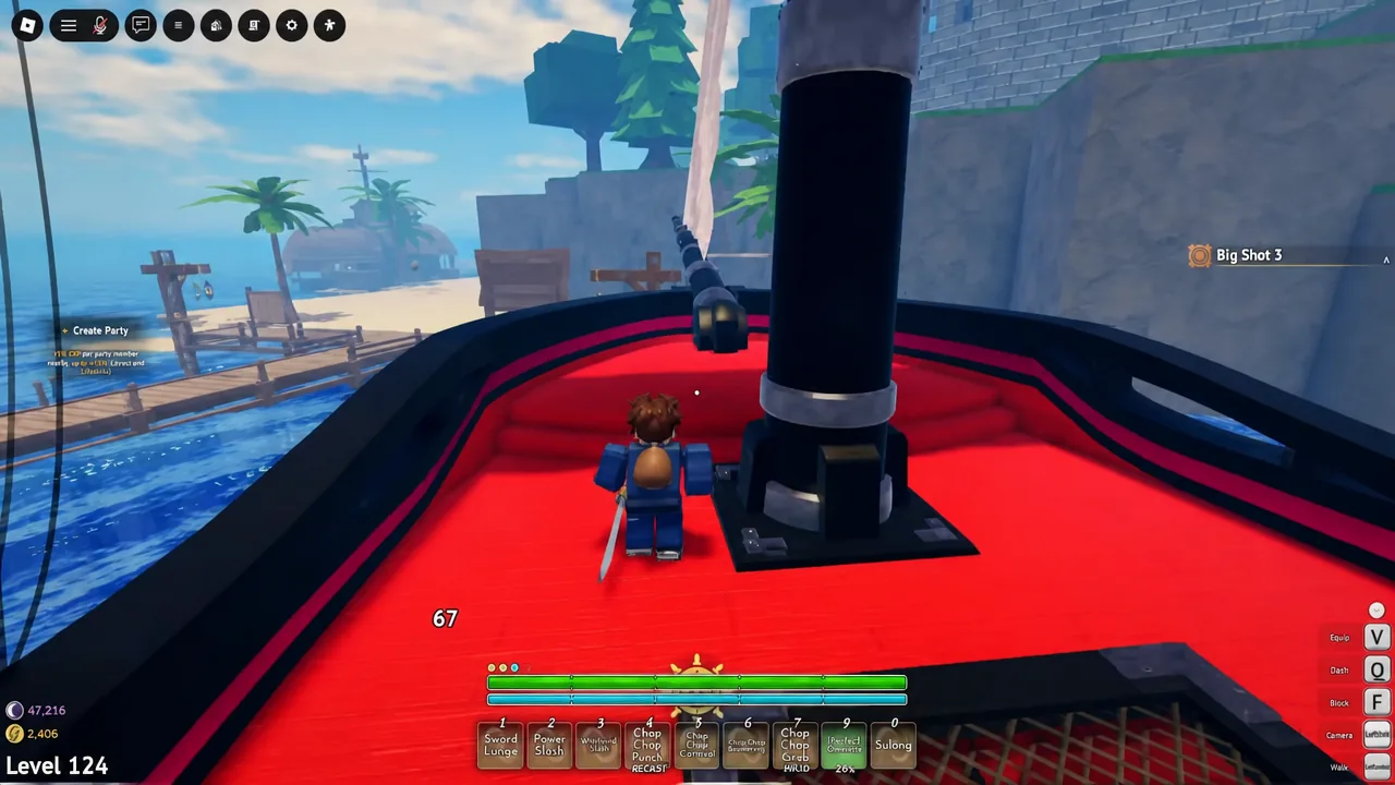 The Sushi NPC standing at the Anchor Town training grounds next to the dummies
