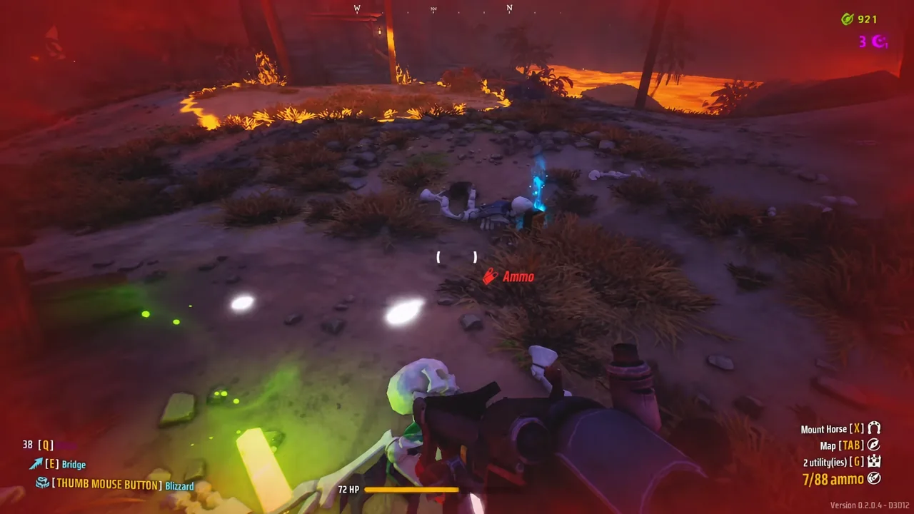 Ammo pickup prompt on screen as the player looks at ammunition on the ground