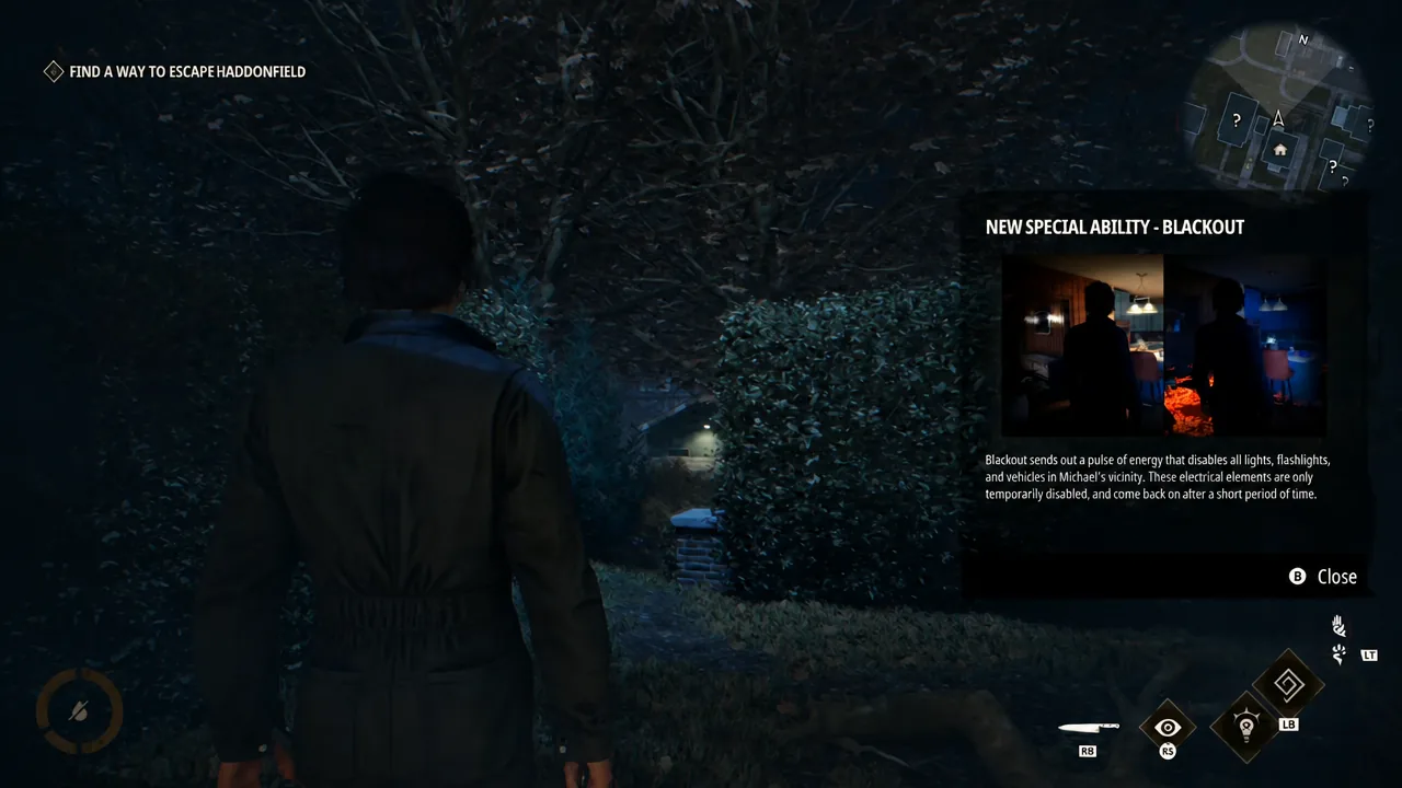 The New Special Ability screen introducing Blackout during Chapter 5