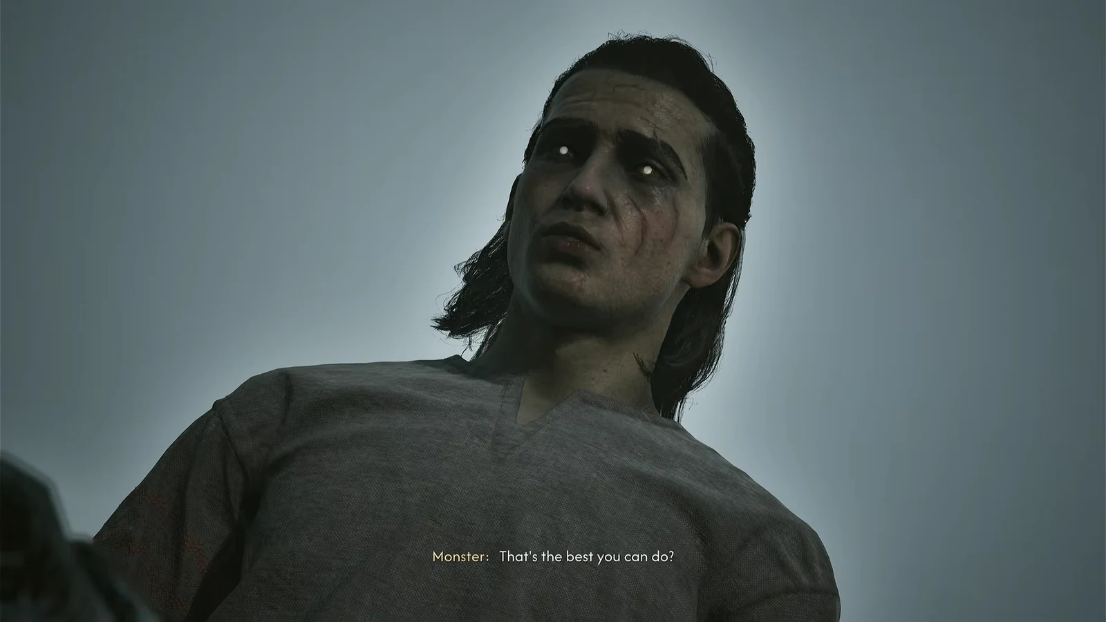 Coen shouting his dead brother's name during the shadow confrontation at the well