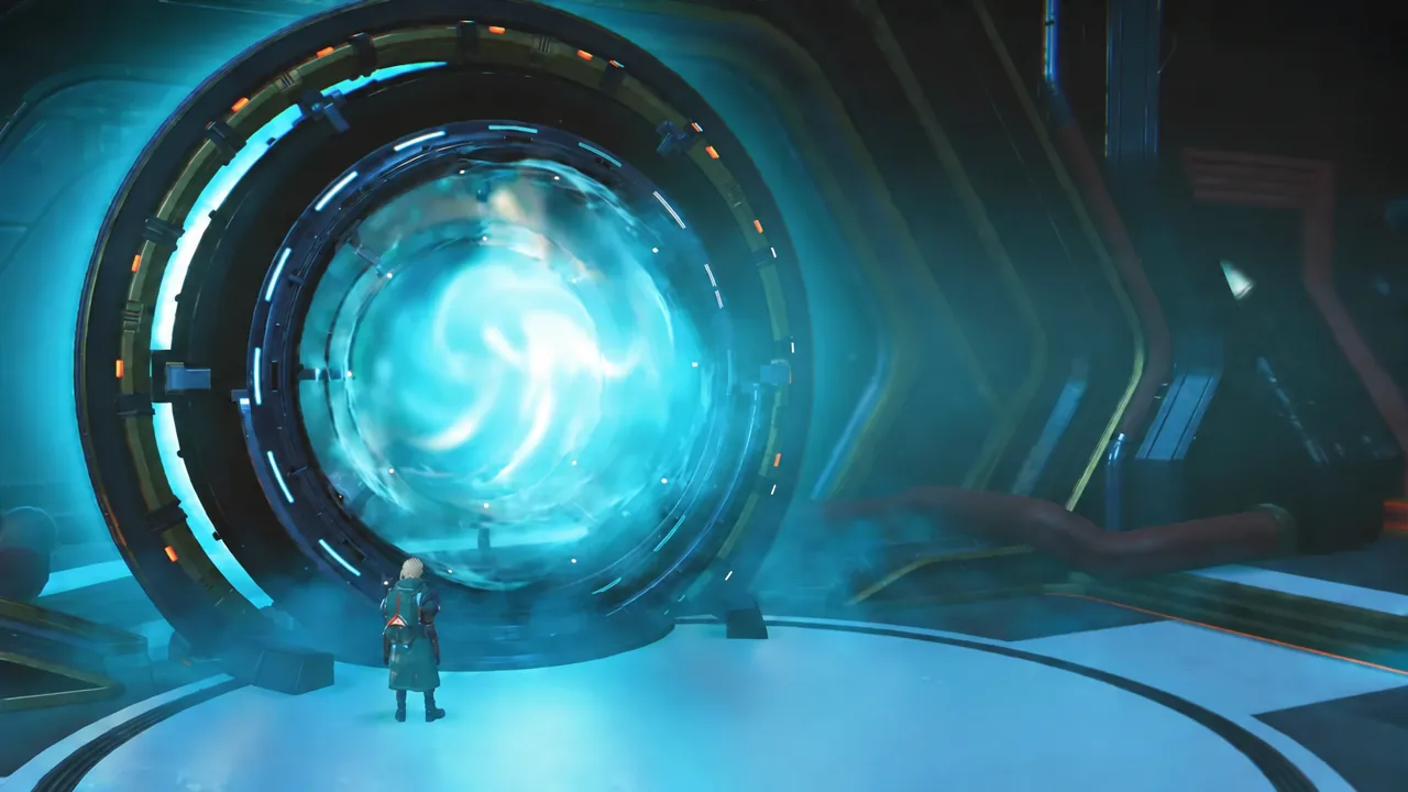 Interstellar Terminus teleporter menu open with destination tabs on screen