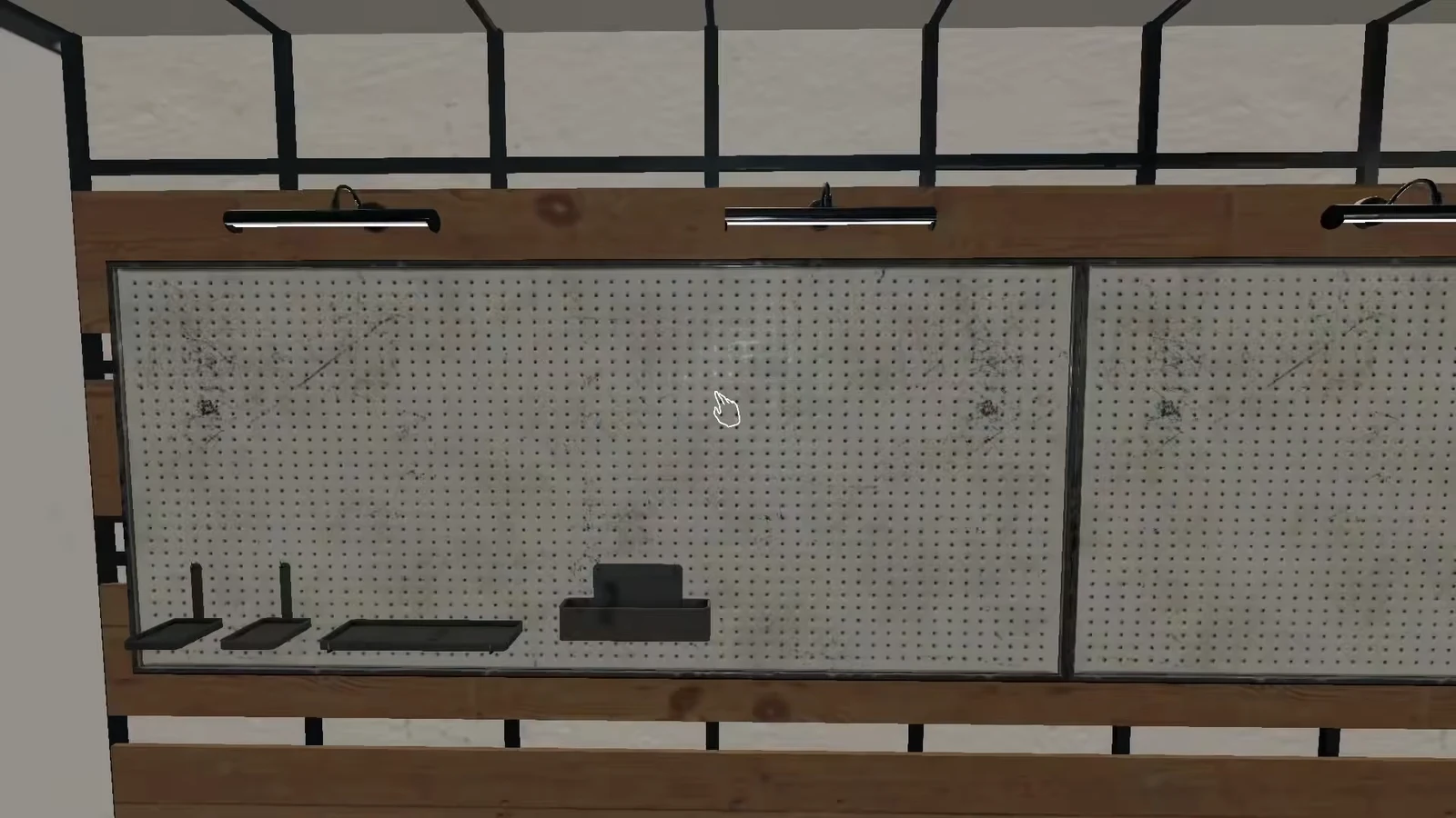 Truck equipment rack stocked with the challenge loadout, cursor hovering over the shelf