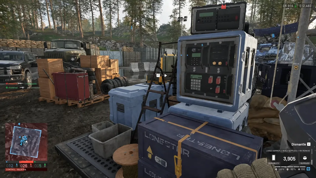 FOB Inventory screen with a Large Hammer available to withdraw