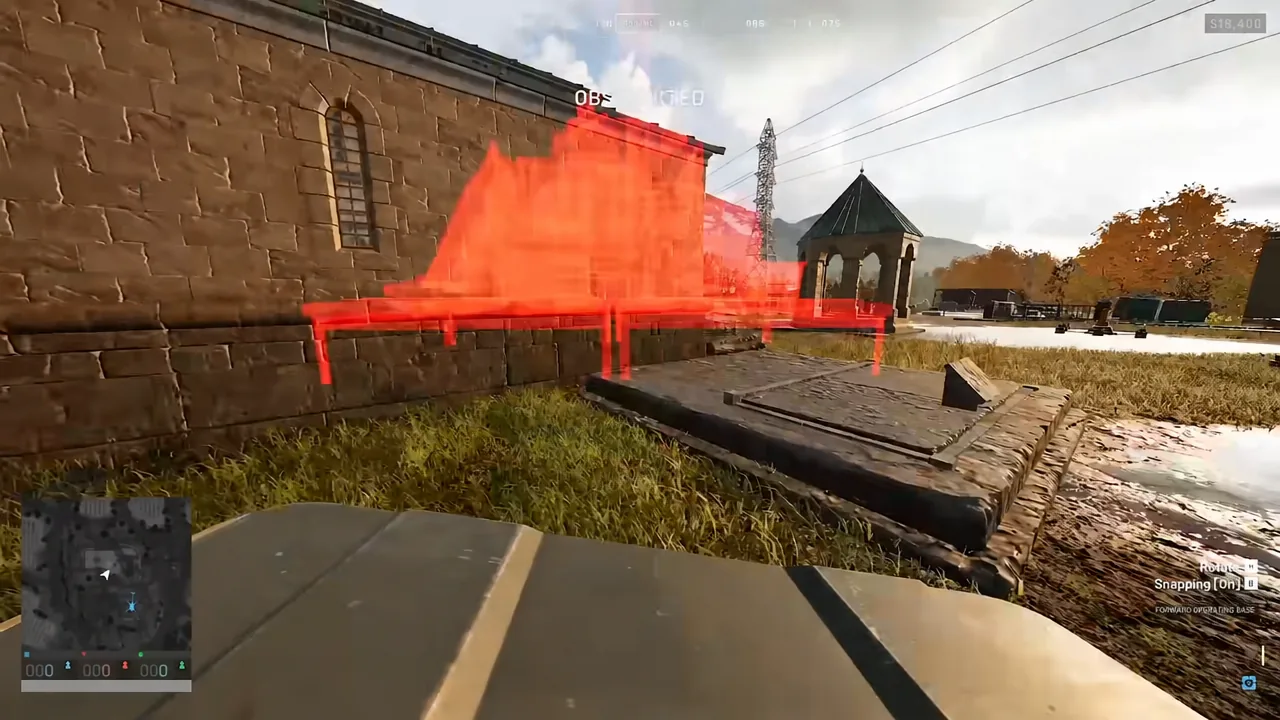 Church compound chosen as the site for a medium-sized fortified base