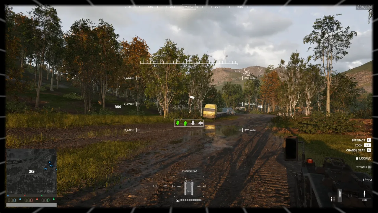 SPH-2 self-propelled artillery positioned for an indirect fire mission in WARDOGS