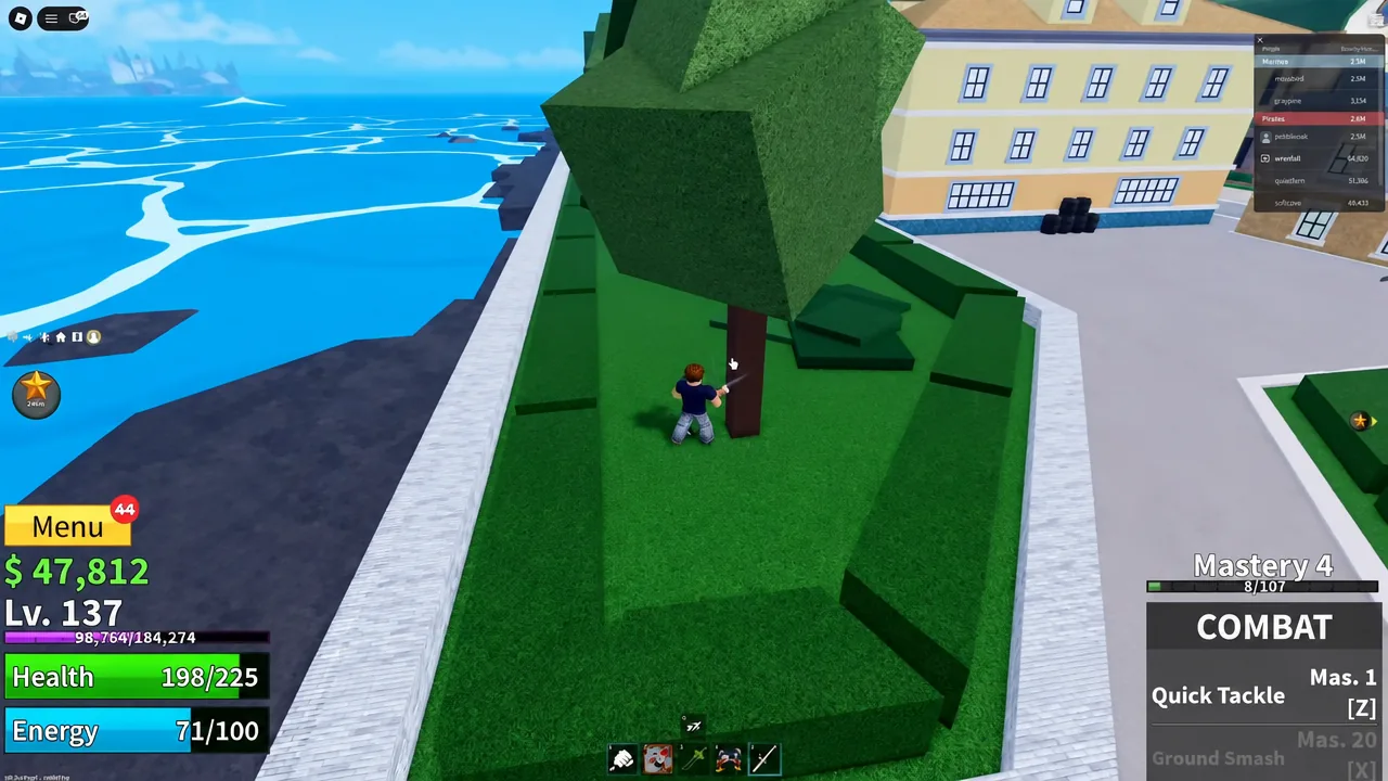 Middle Town in Blox Fruits, the First Sea hub island that holds three Island Secrets