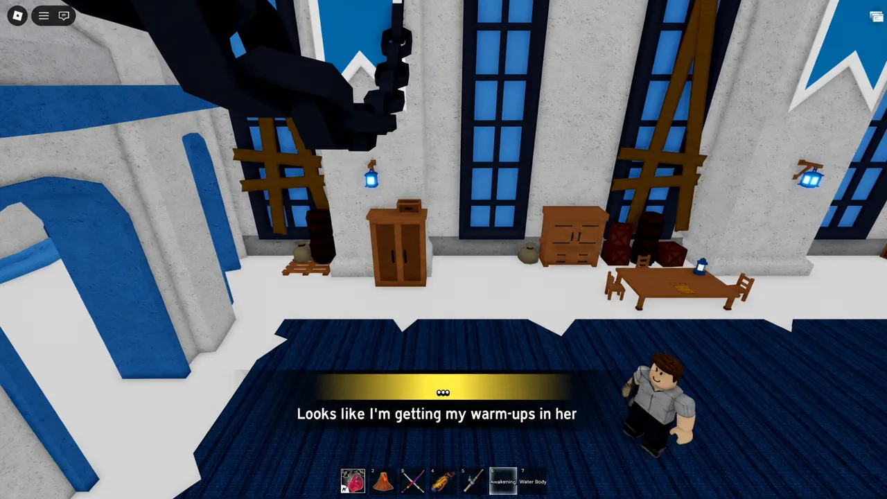 Combat inside the Skyland Castle with an awakened ability selected in the hotbar