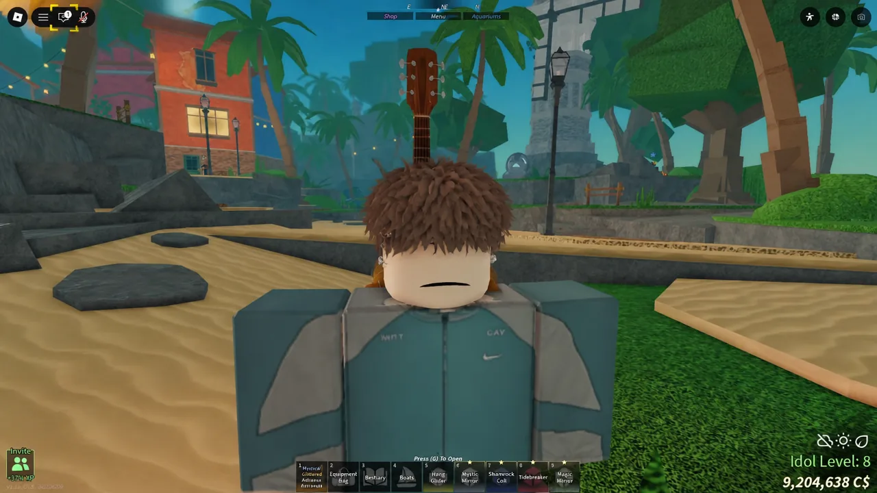 Fisch gameplay on the floating island of Skycrest during the new update