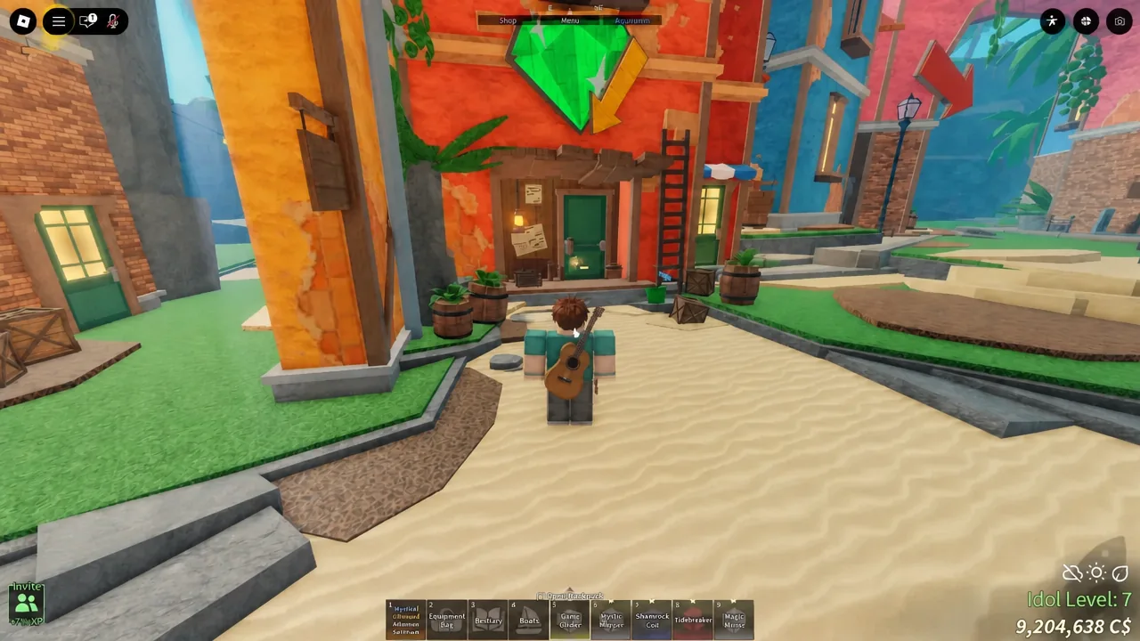 Elder Kaito's shop menu in Fisch showing weekly items, prices and the refresh button