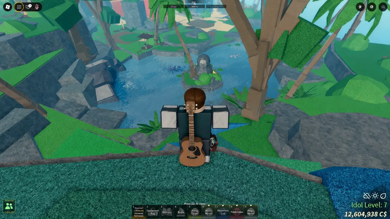 Player character with an item equipped and the Press G To Open prompt on screen