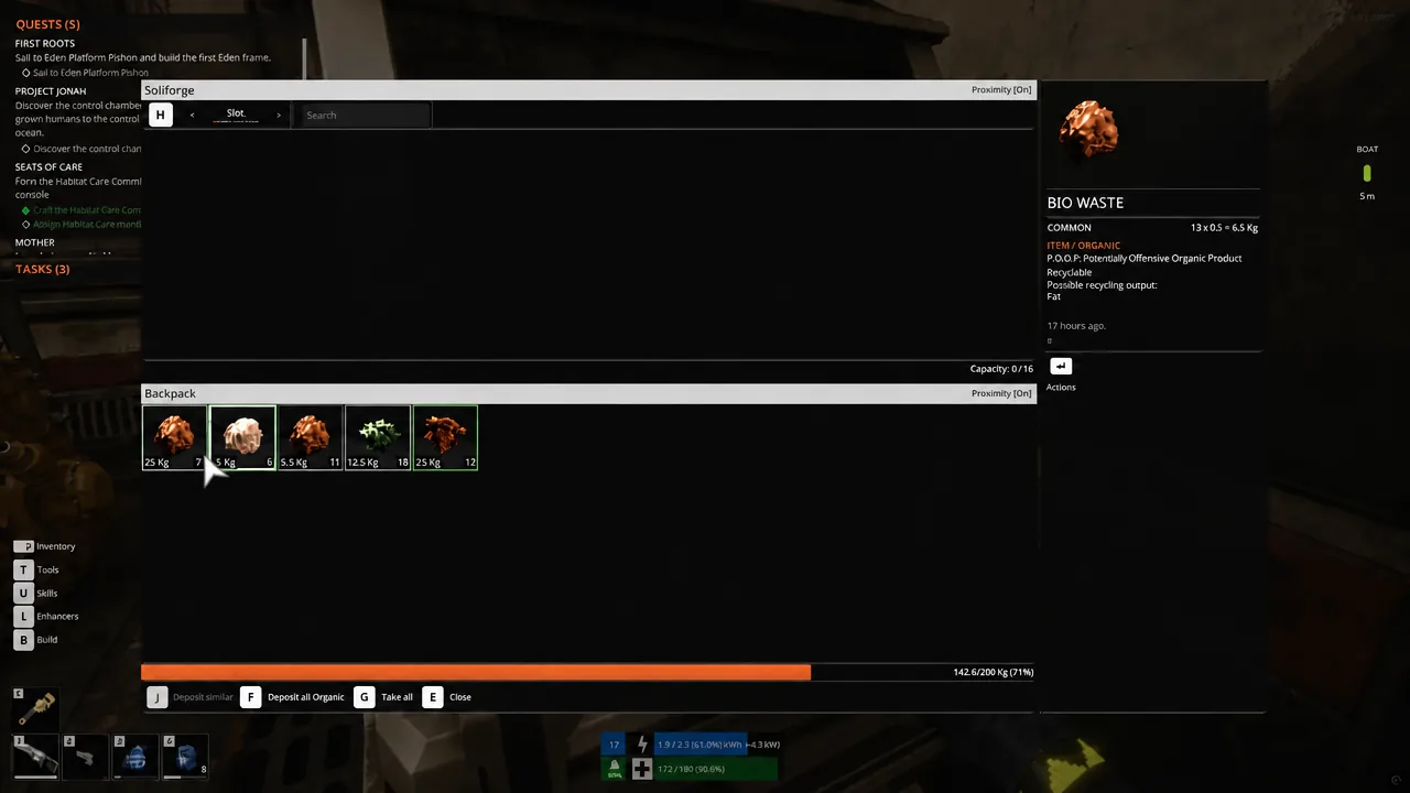 Organic materials being loaded into the Soilforge input interface