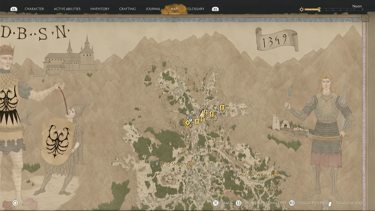 Hustia Glen map view with the Food Vendor icon selected for tracking