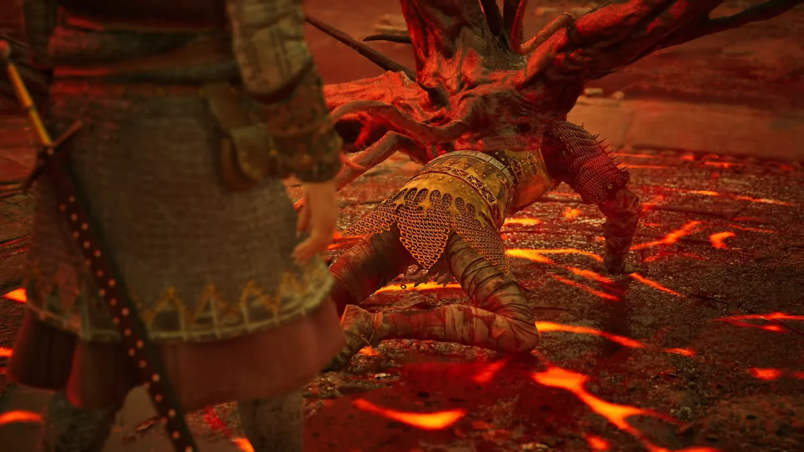 Coen stabs Brencis and severs one of his limbs, forcing him back into humanoid form