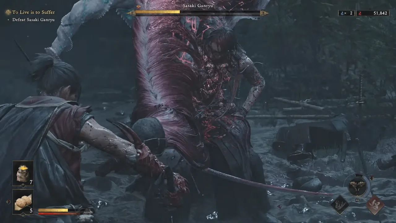 Critical strike opportunity on Sasaki Ganryu with the Defeat Sasaki Ganryu objective displayed
