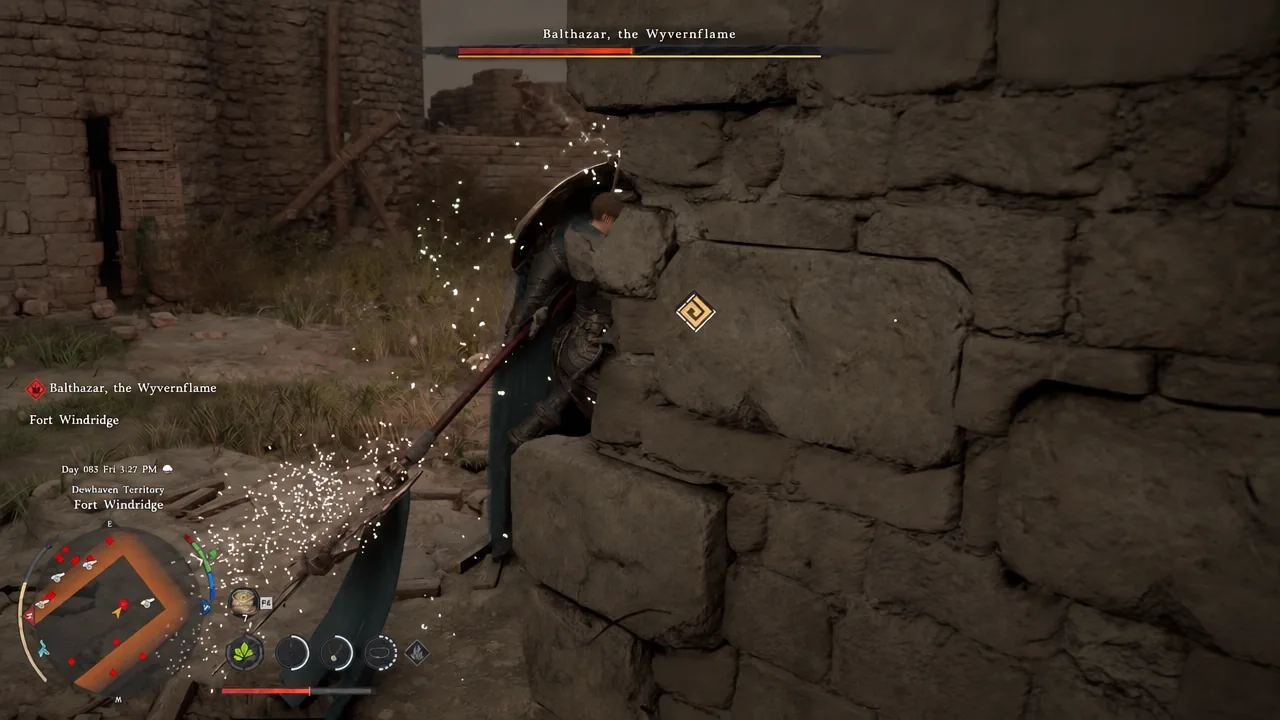 Balthazar staggered with his guard broken, open to heavy damage