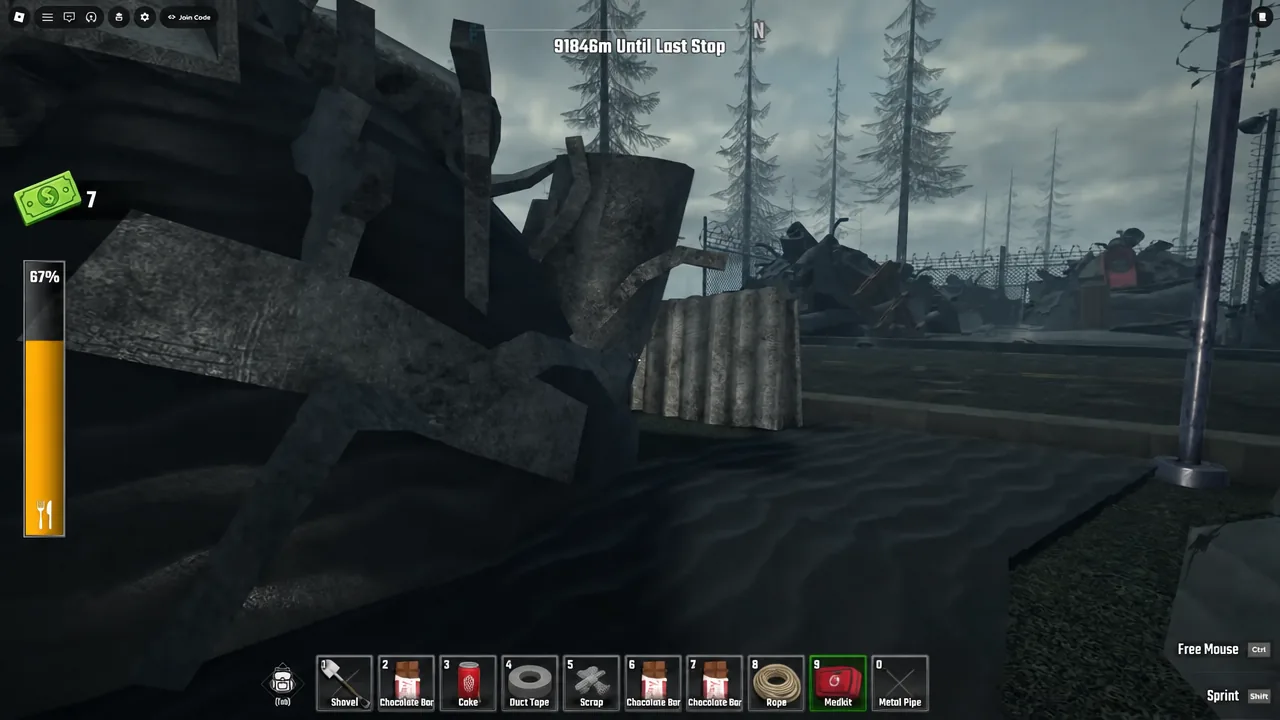 Hotbar with the Merlit item highlighted as the currently equipped slot