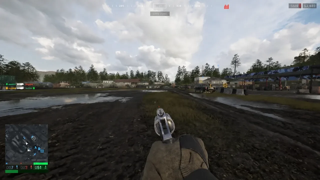 Judge revolver raised down a muddy road inside the WARDOGS Safe Zone