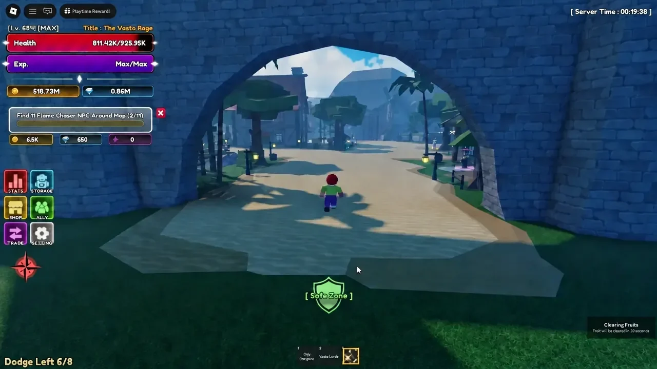 Lineage Piece quest tracker reading Find 11 Flame Chaser NPC Around Map at two of eleven