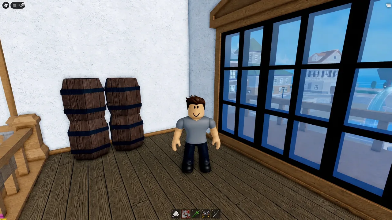 Hotbar with the second slot selected during Blox Fruits gameplay