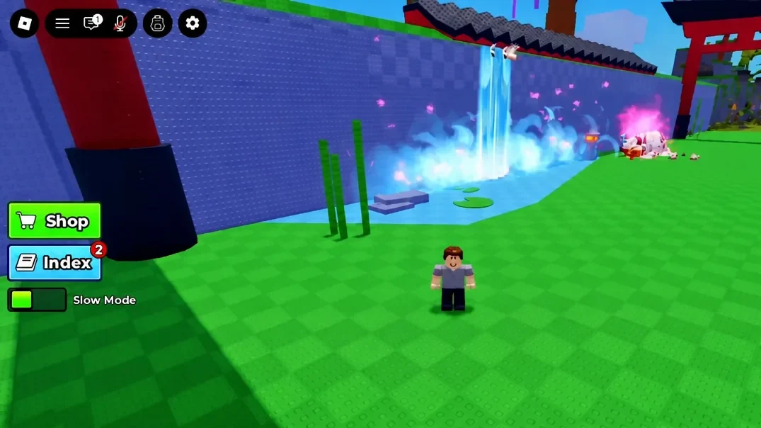 Glowing purple Rift portal open in the Cherry Blossom biome