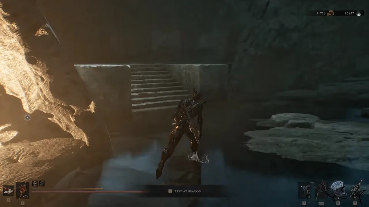 The rest at beacon prompt appearing as the player steps up to the Citadel Atrium Beacon
