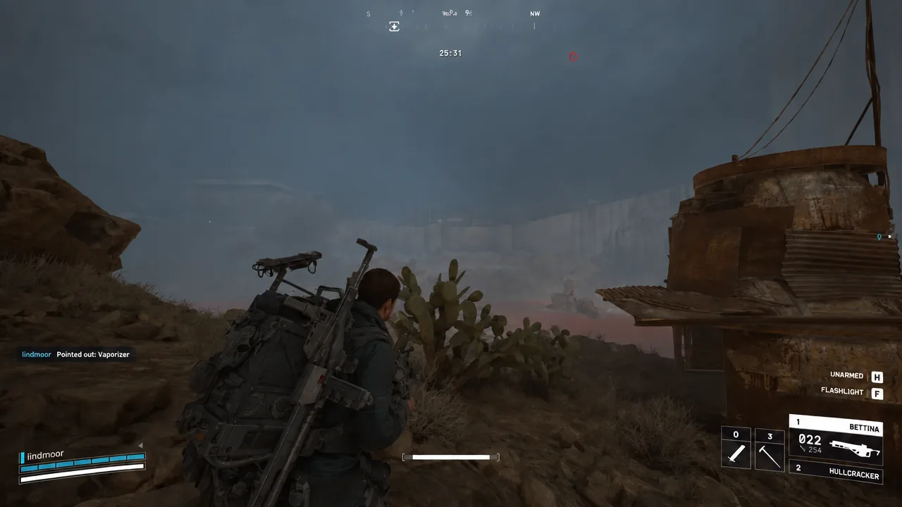 Vaporizer enemy callout on the HUD during a fight in the Red Lakes