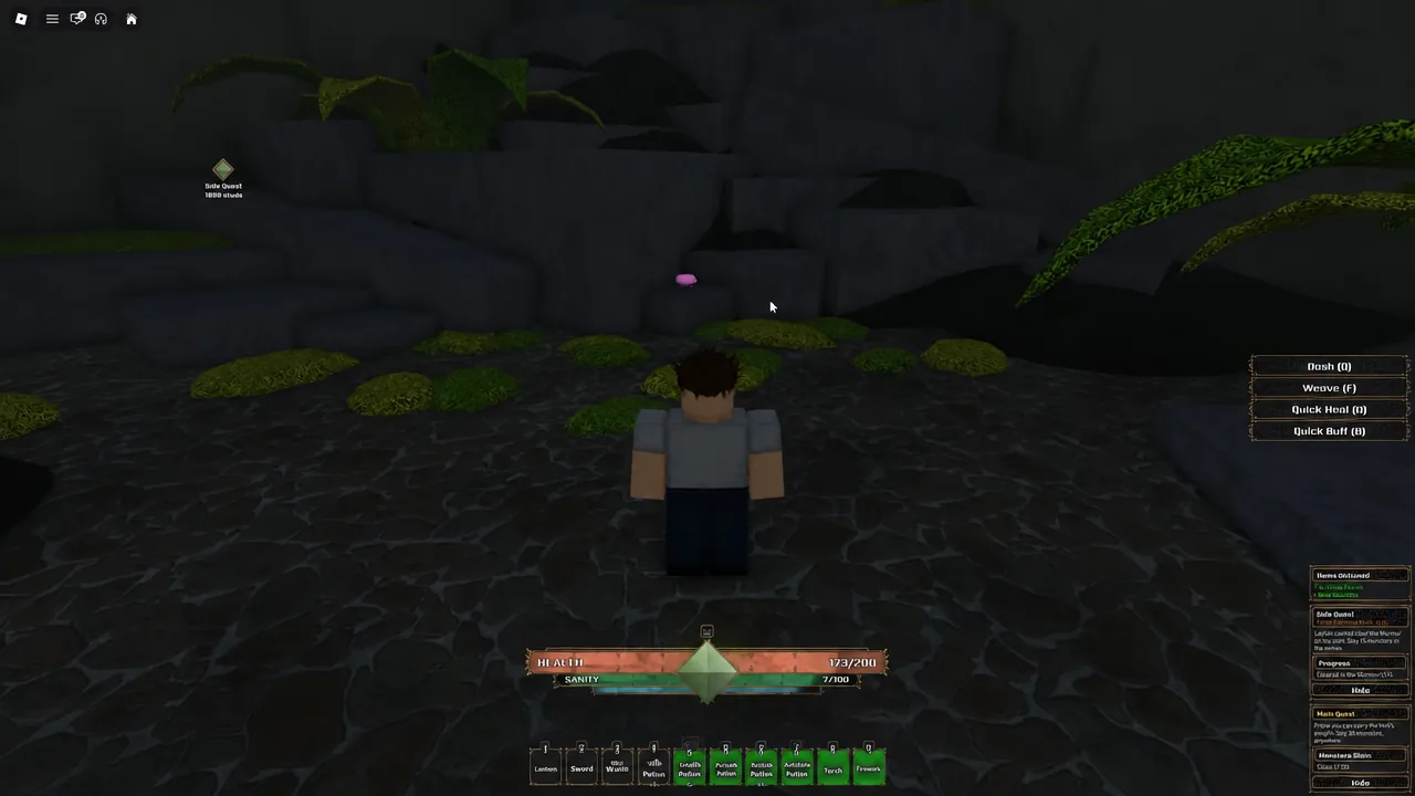 Casting a ranged magic attack while keeping distance from the boss in The Veil